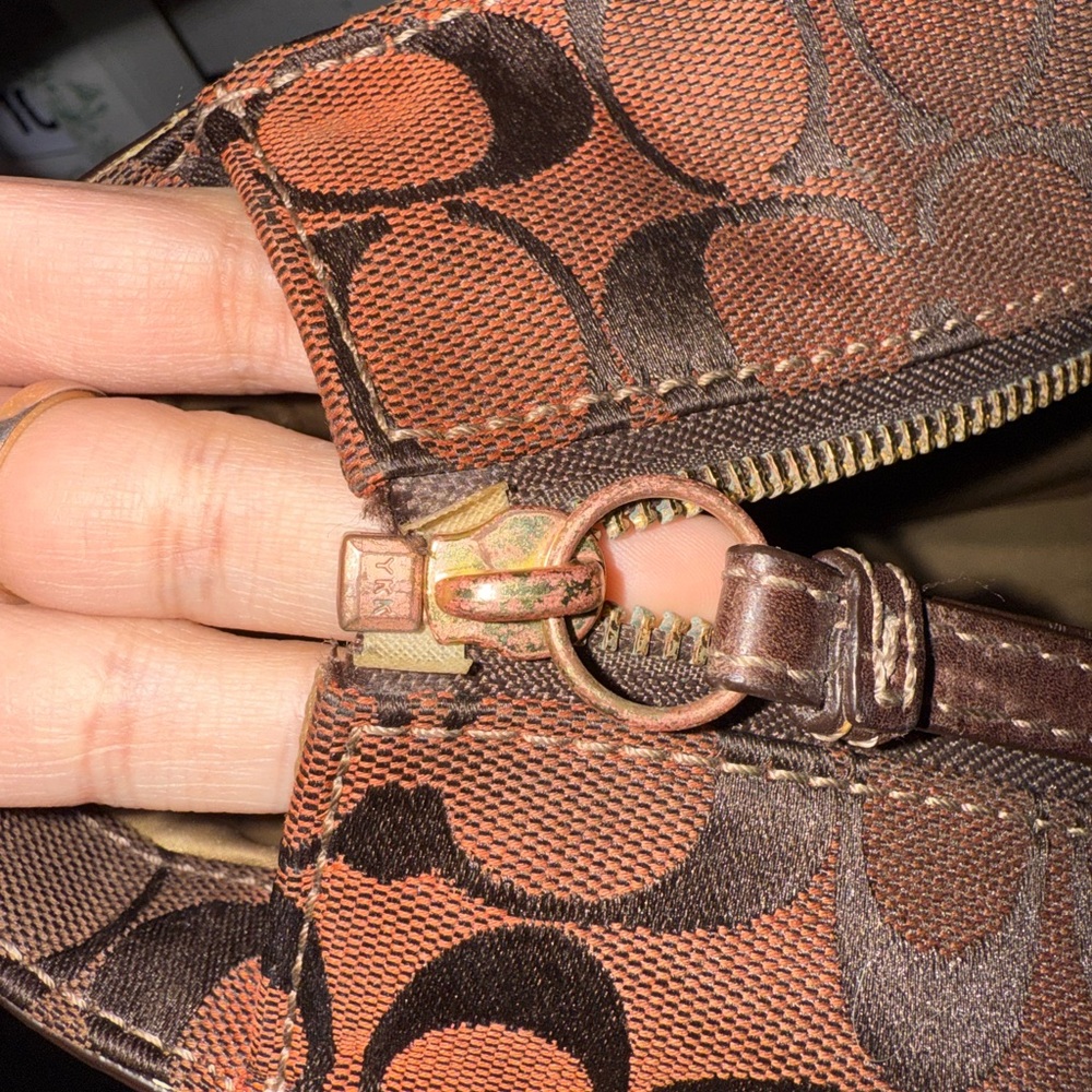 Coach Brown Metallic Patchwork Shoulder Tote - image 5